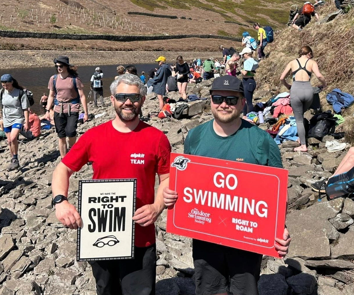 Swimmers on the Kinder Trespass