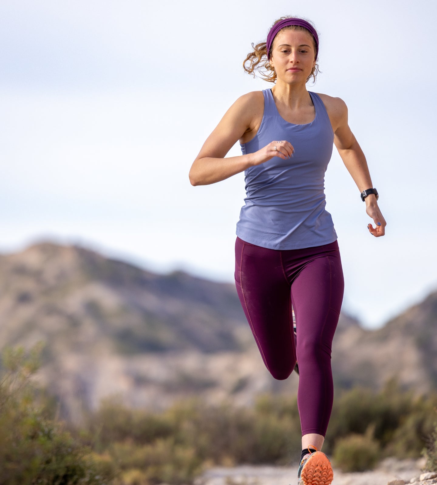 Runner wearing trail running tights