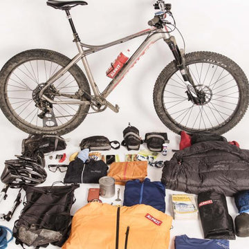 Cycle touring frame bag fitted to a mountain bike