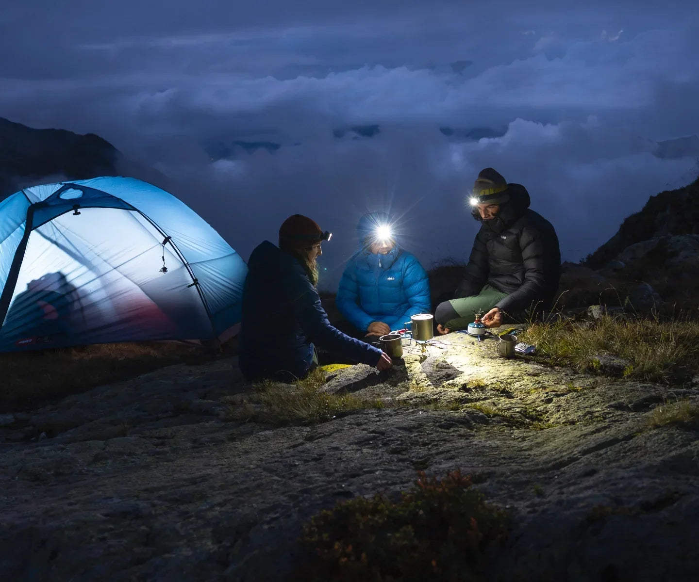 Cooking outside a tent