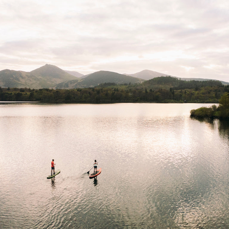 Alpkit Delta and Longshore stand up paddleboards in use - closed