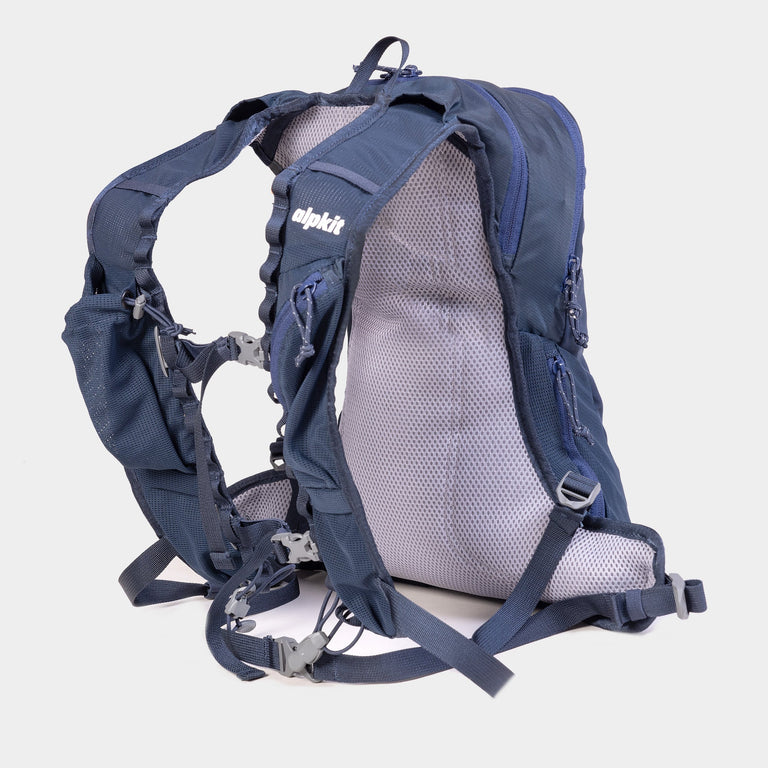 alpkit artlu 10l running backpack in nemo blue back