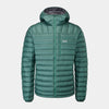 alpkit mens filoment hoody down jacket in forest green