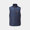 Alpkit mens filoment vest recycled down gilet in outer space blue - closed