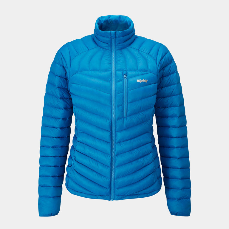 alpkit Halogen insulated down jacket in reef blue - closed