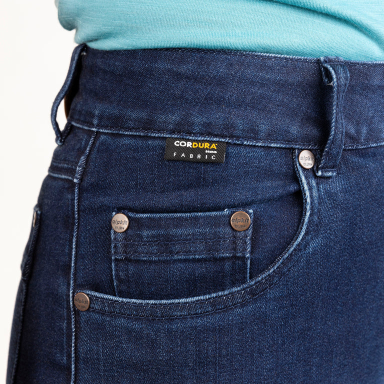 alpkit womens jeanie jeans in dark wash cordura