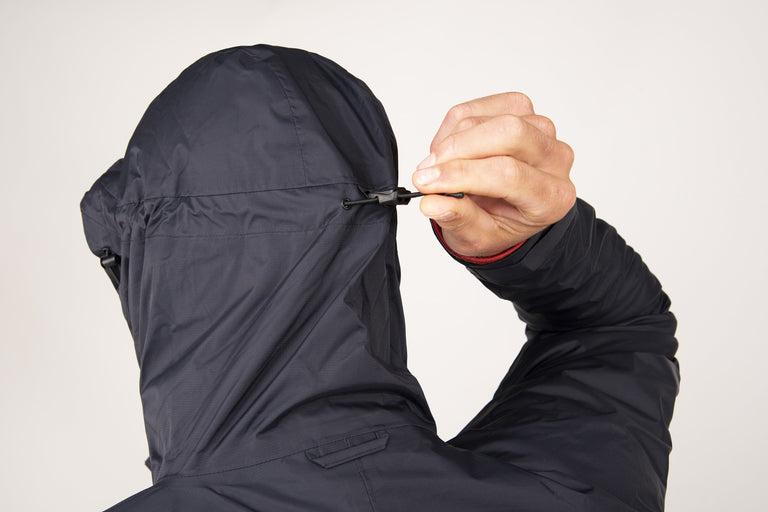 alpkit mens argonaut waterproof jacket hood rear