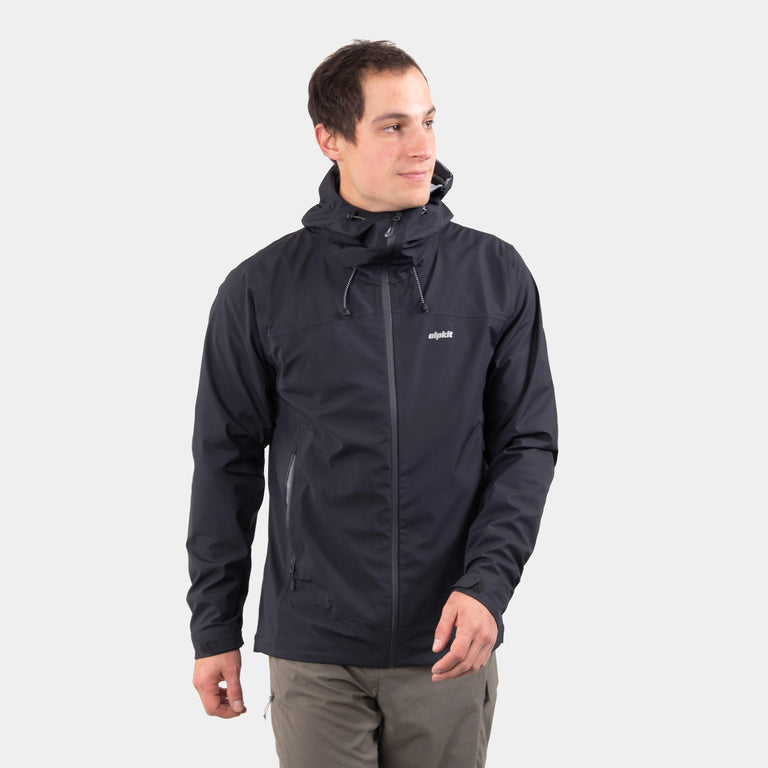 alpkit mens balance waterproof jacket in black|sl