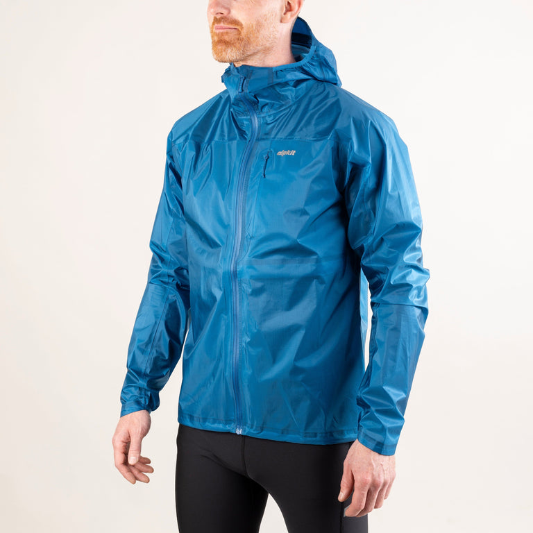 alpkit mens gravitas trail running fell running jacket in reef blue front