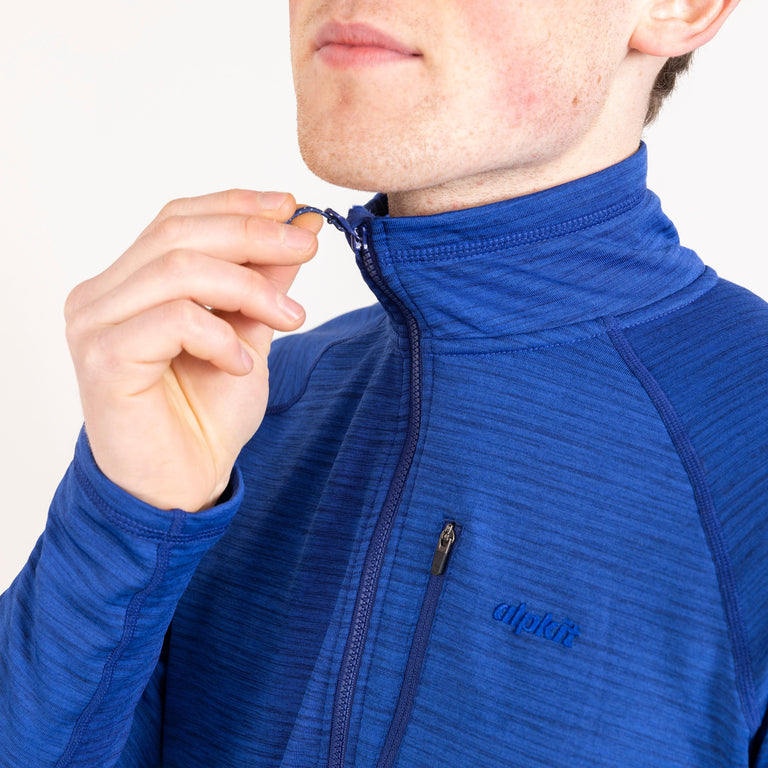 alpkit mens griffon half zip fleece in reef blue cuff