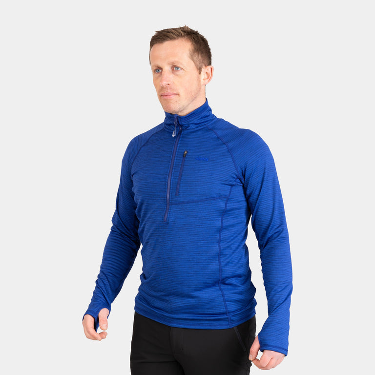 alpkit mens griffon half zip fleece in font blue