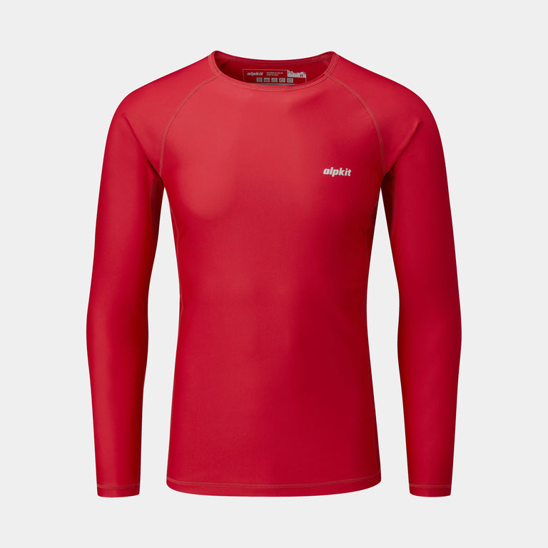 alpkit hurley swimming top in paprika red - closed