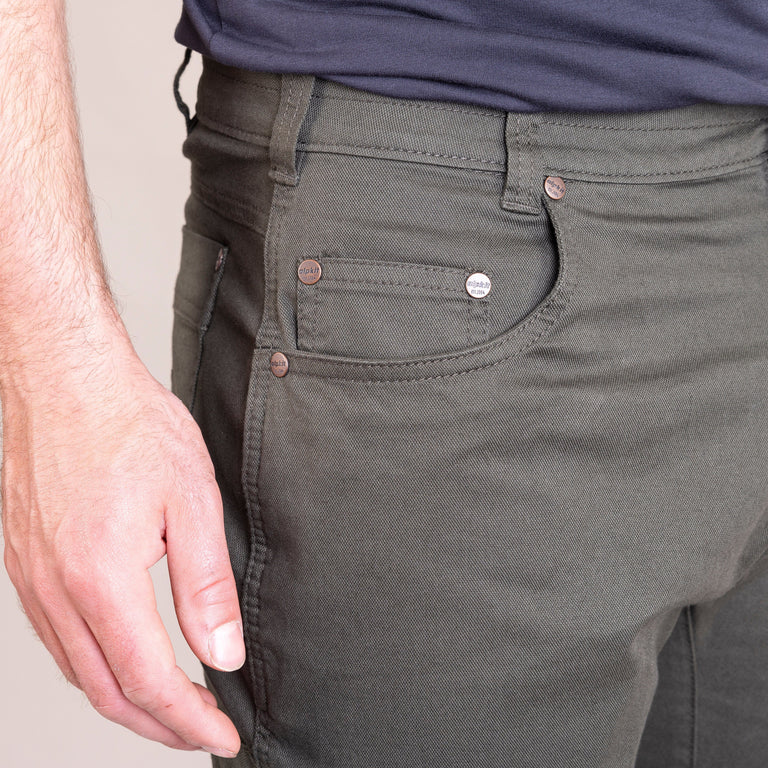 alpkit mens Kraft trousers in kelp green waistband 