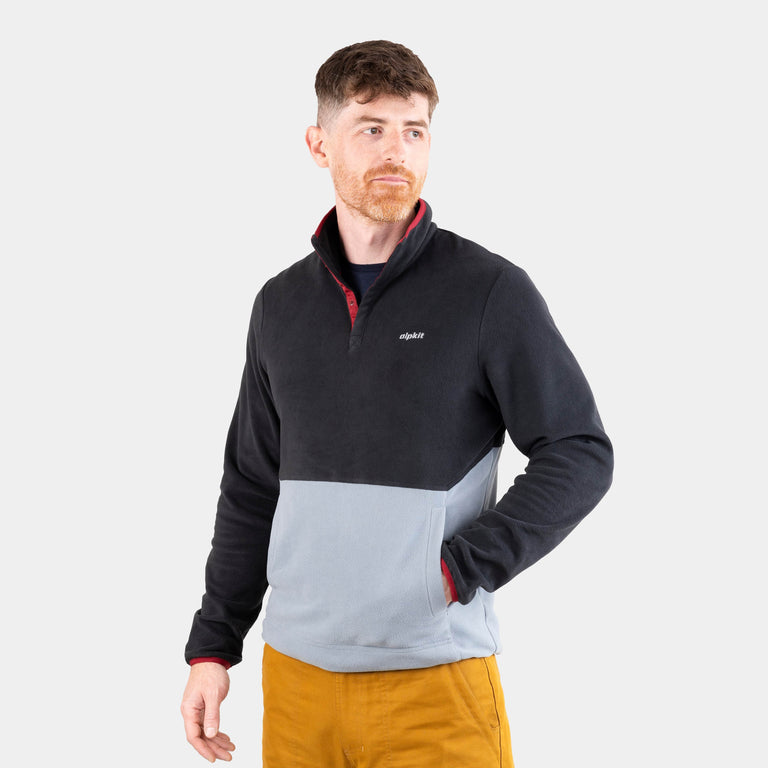 alpkit mens loki fleece in tarmac grey