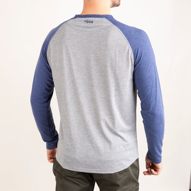 alpkit mens picu long sleeve base layer in twilight grey back