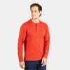 Alpkit mens rivo henley top in brick red - closed