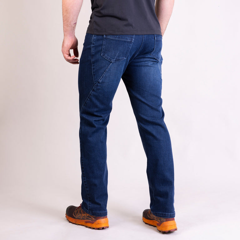 alpkit mens sequence jeans in darkwash back