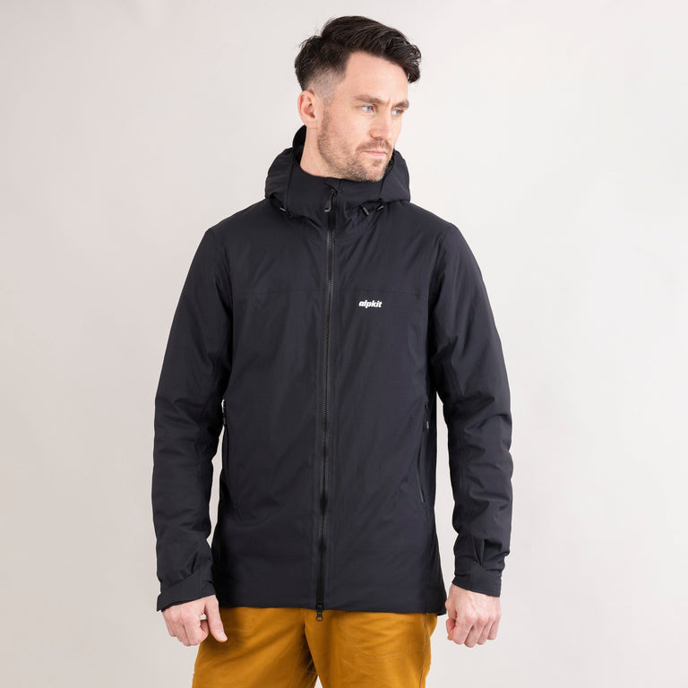 alpkit mens solace insulated jacket in black  front