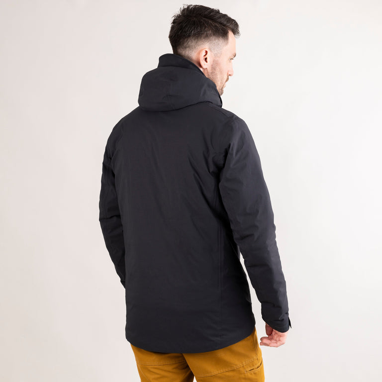 alpkit mens solace insulated jacket in black back