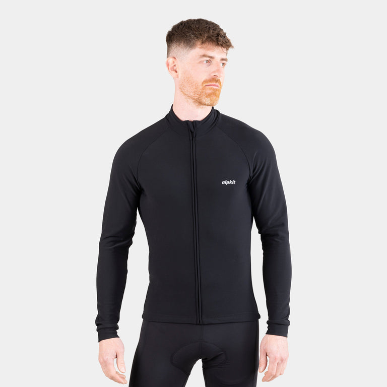 alpkit Valli mens long sleeve cycling jersey in black