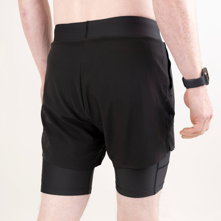 alpkit mens vamper twin running shorts in black back