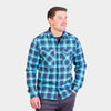 alpkit mens woodsmoke shirt in bluebird blue