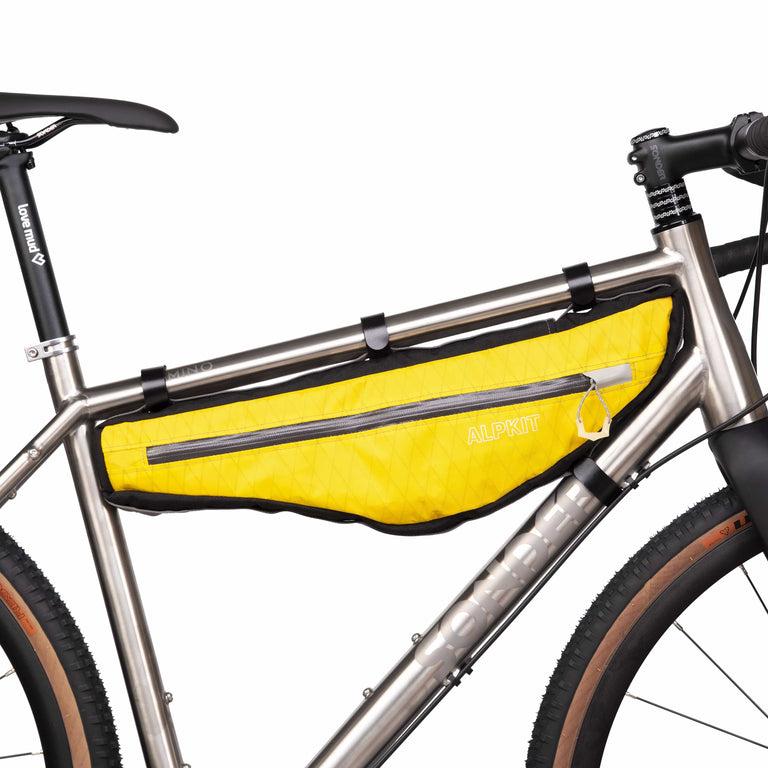 possum framebag in yellow - closed