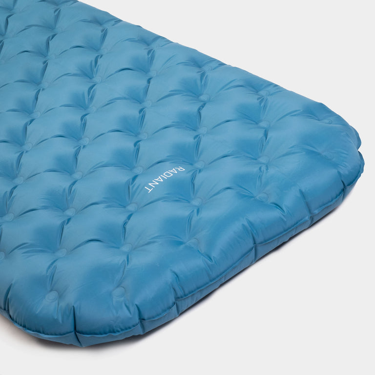 Radiant insulated inflatable camping mat in Nemo blue