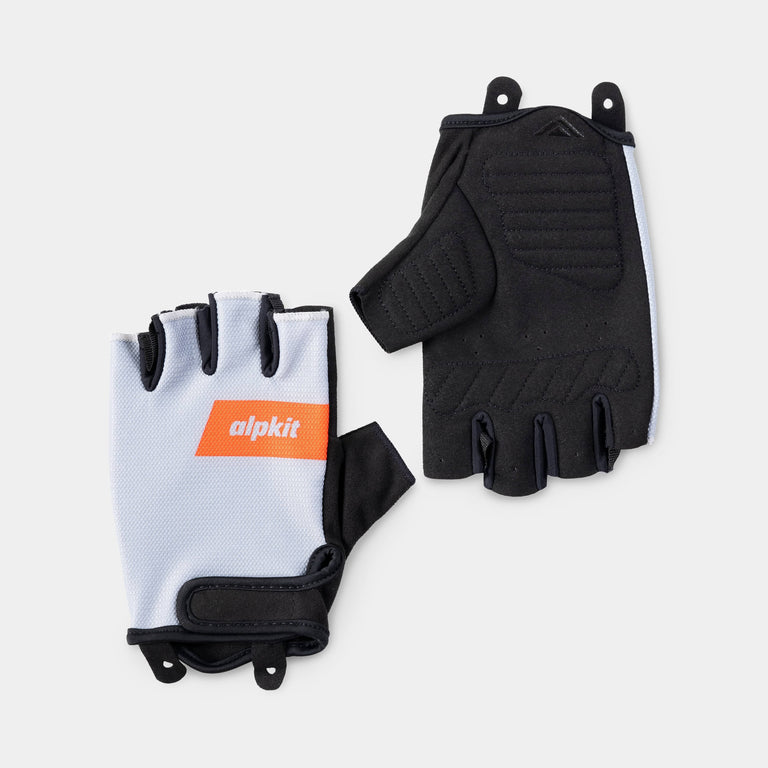 alpkit rhythm elite fingerless cycling gloves in mercury grey