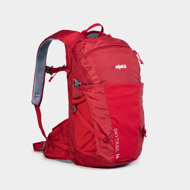 skytrail 14 litre mountain bike backpack in chilli red front