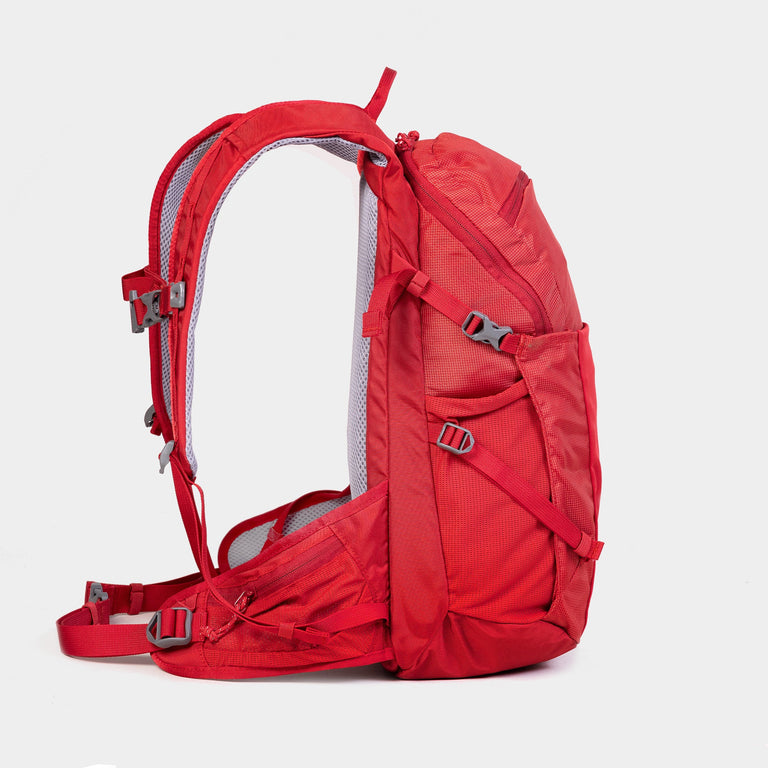 skytrail 14 litre mountain bike backpack in chilli red side