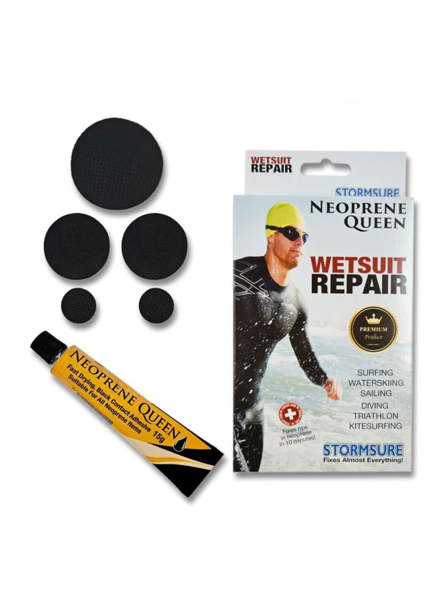 TSR Kit Di Riparazione Per Mute In Neoprene, Mute Storte, Trampolieri Da Pesca, Stivali E Guanti In Neoprene, Colla In Neoprene E Toppe Resistenti, Impermeabile, Riparazione Di Lunga Durata