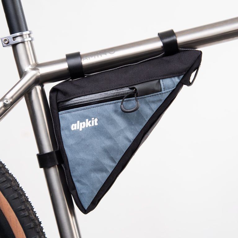 alpkit wombat rear framebag in storm grey side