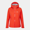 alpkit womens balance waterproof jacket in lava orange