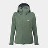 alpkit womens fortitude waterproof jacket in alder green