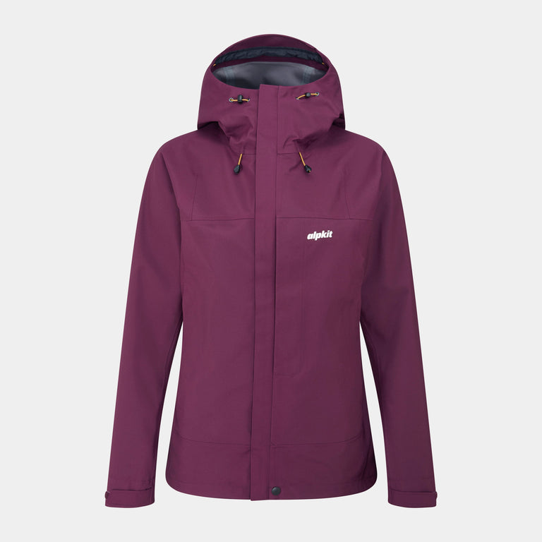 alpkit womens fortitude waterproof jacket in cosmos purple