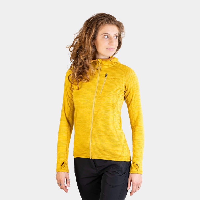 womens griffon hooded fleece in Colmans yellow