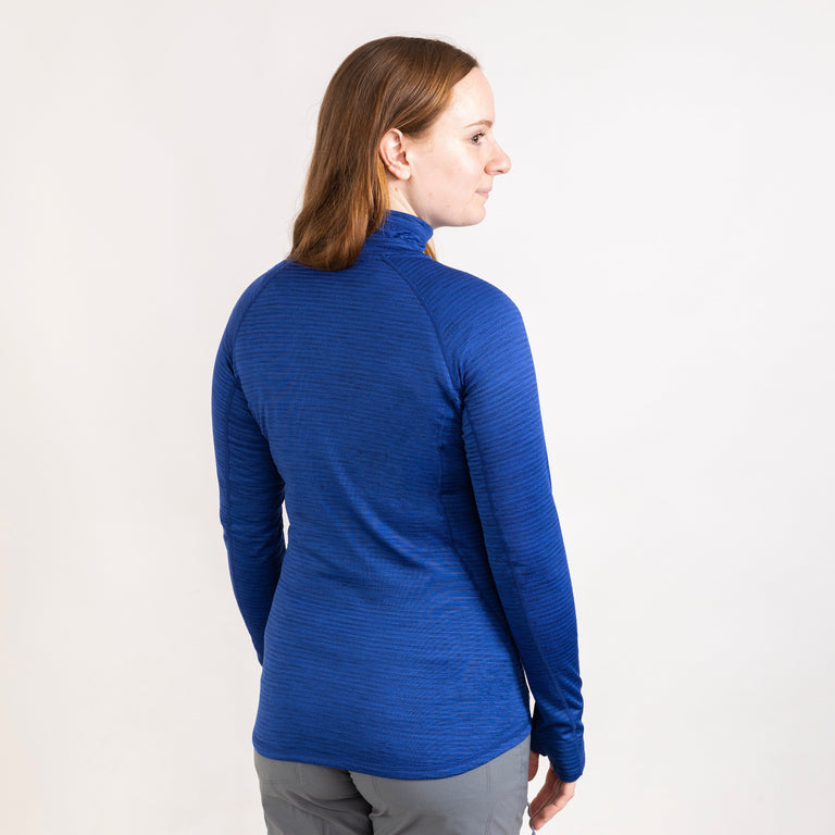 alpkit womens griffon half zip fleece in reef blue front