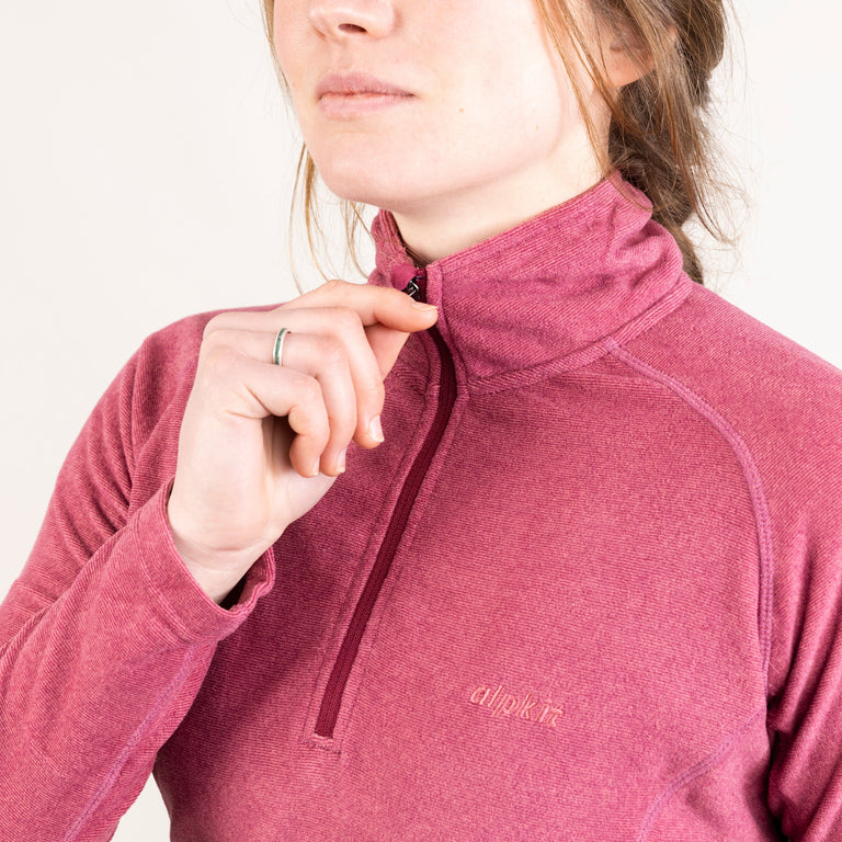 alpkit womens kelpie fleece in rose pink zip