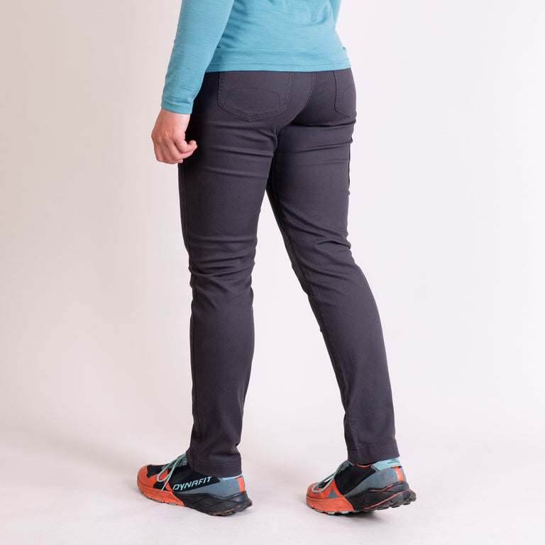 alpkit womens kraft trousers in outer tarmac grey back