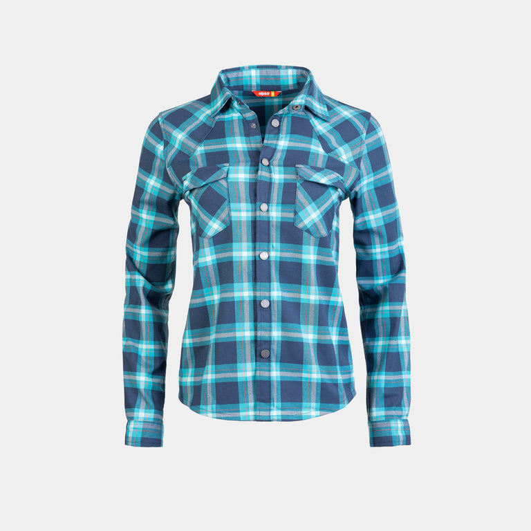 alpkit womens woodsmoke shirt in bluebird blue check