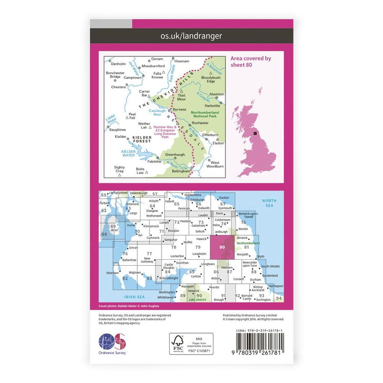 OS Landranger / Cheviot Hills & Kielder Forest