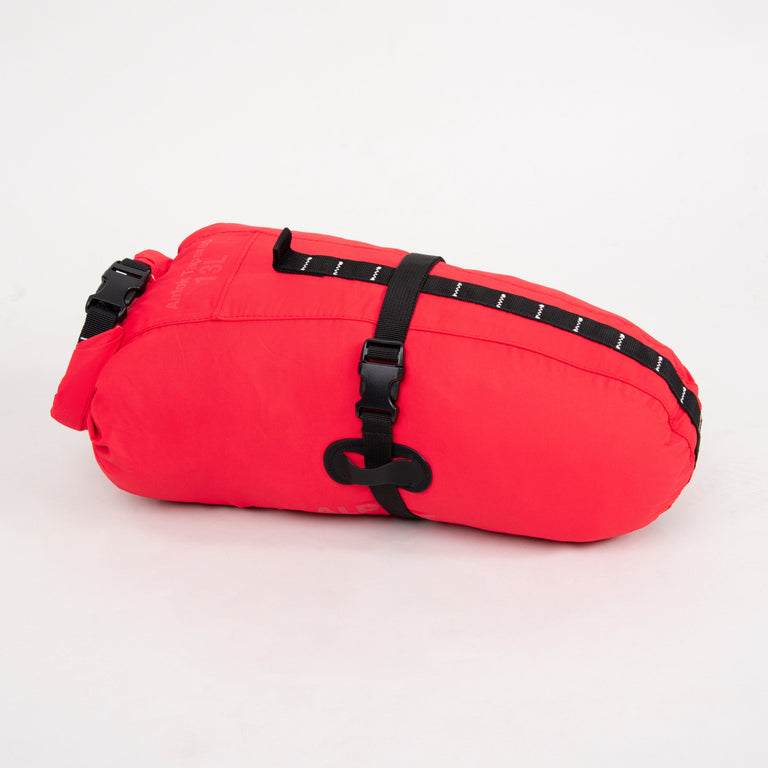 alpkit airlok tapered 13l drybag for seatpacks in chilli red detail