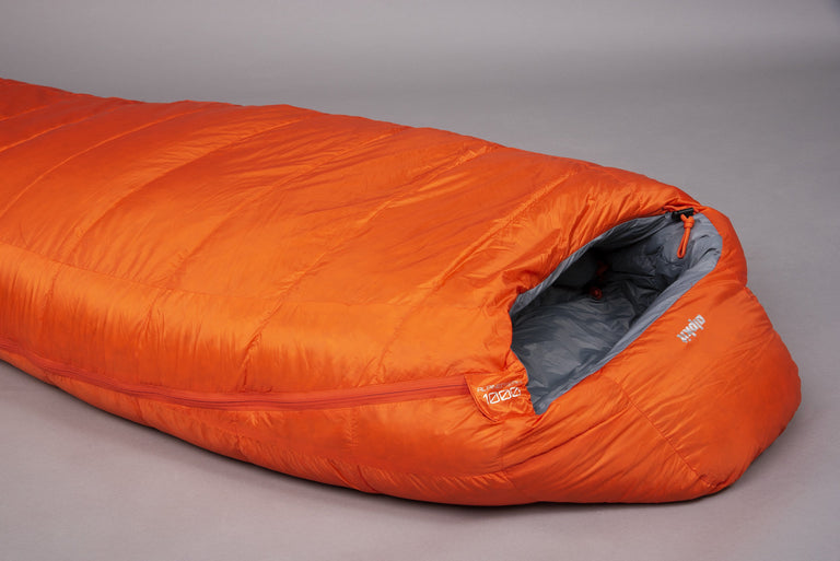 Alpkit alpinedream 1000 down sleeping bag head - closed