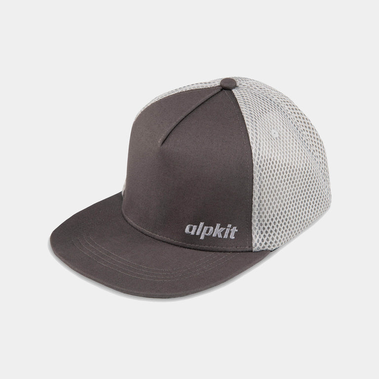 alpkit trucker cap in steel grey