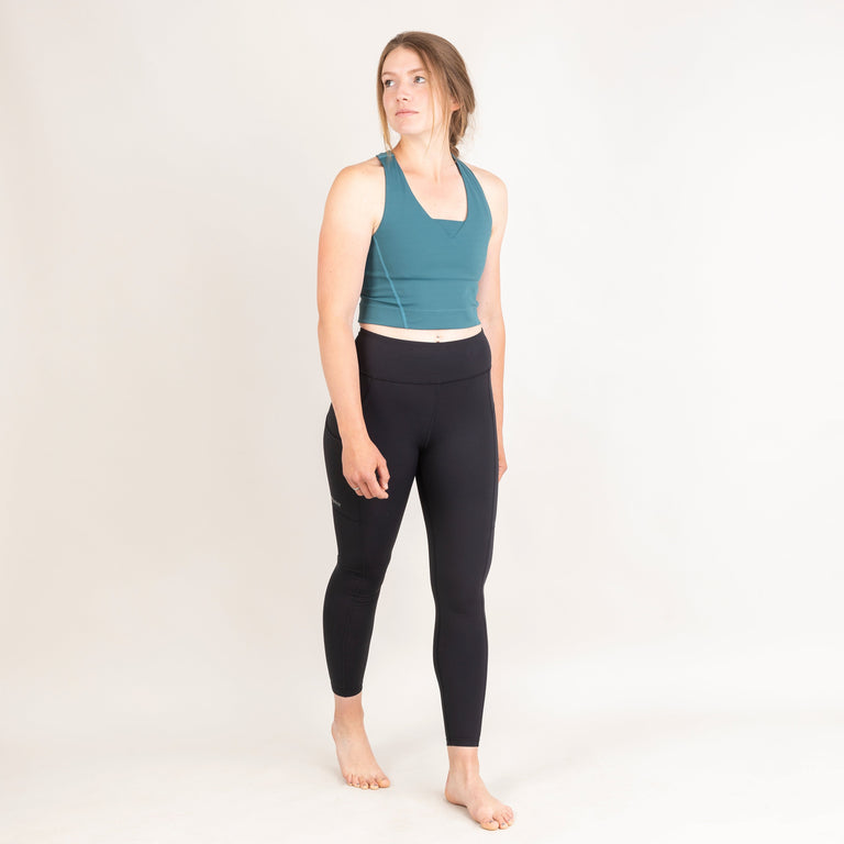 Alpkit arco vest crop top in spruce outfit