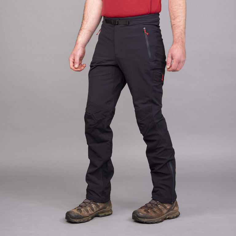 mens ardent softshell trouser pant in black front - closed