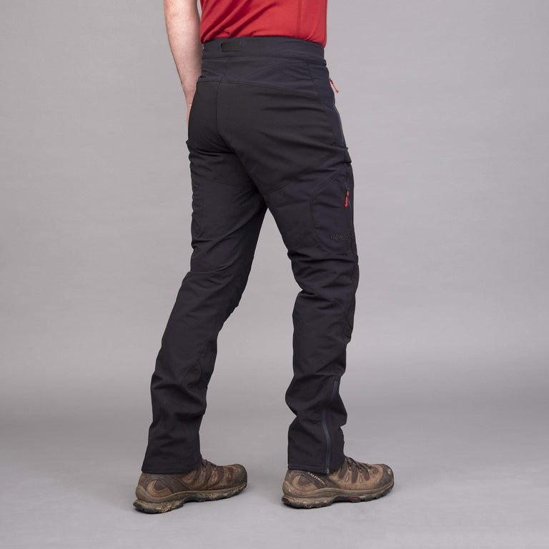 mens ardent softshell trouser pant in black rear