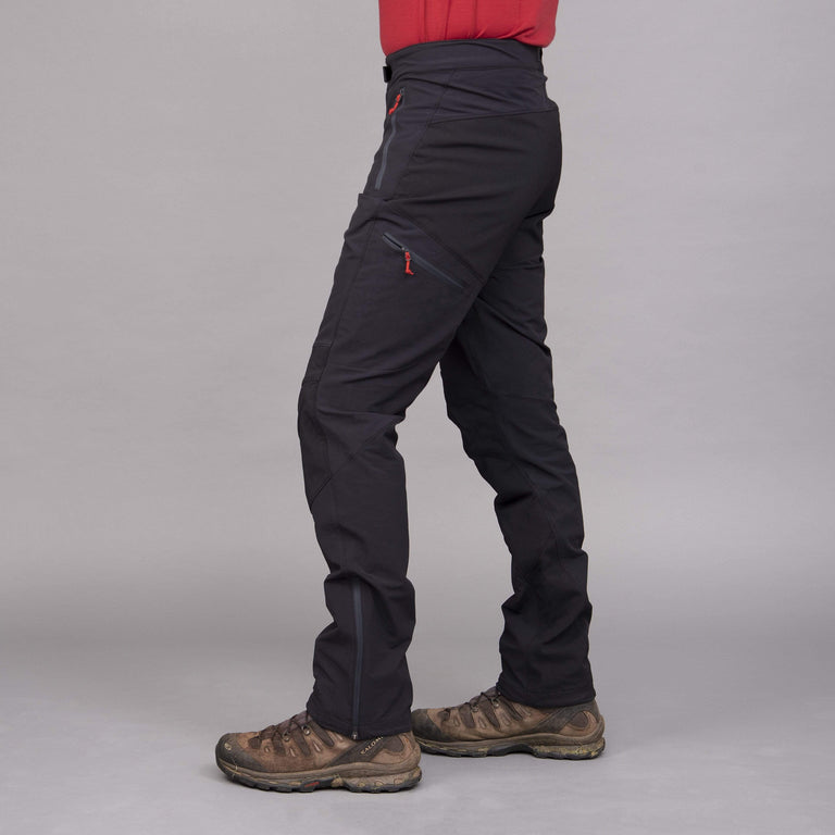 mens ardent softshell trouser pant in black side - closed