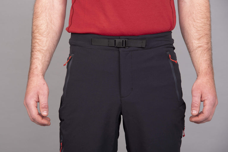 mens ardent softshell trouser pant in black front waistband